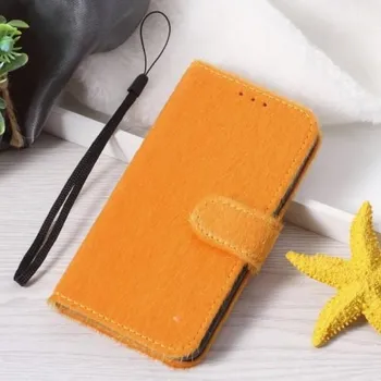 Pouzdro na mobilní telefon Sloty PU kožené peněženkové pouzdro na iPhone X - oranžové