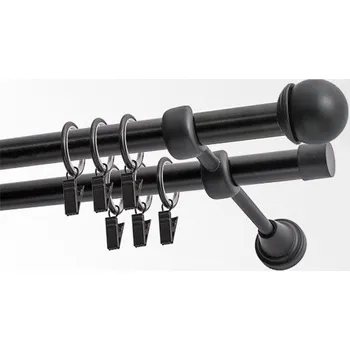 Garnýž kovová 360 cm dvouřadá - dvojitá 19 Todi černá