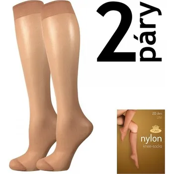 Dámské punčochy NYLON KNEE-SOCKS 20 DEN punčochové podkolenky Lady B - 12 párů