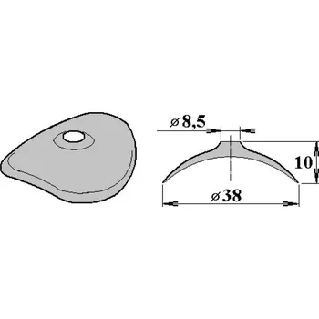 podložka FeZn podložka 38/8,5 oblá pozink pro VL 94/35, VL 95/38, VL 100/30, VL 130/30 PK198
