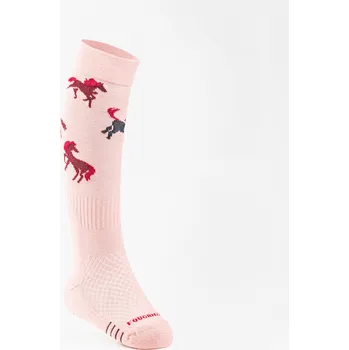 Pánské ponožky FOUGANZA Dětské jezdecké podkolenky SKS 500 2 páry 35/38 KAŠTANOVÁ|MODRÁ|ZELENÁ