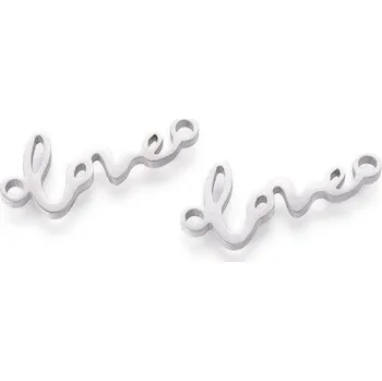 Přívěsek Přívěsek z nerezové oceli se dvěma očky- love 7x17x1,5 mm