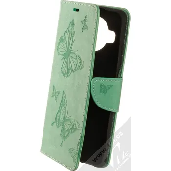 Pouzdro na mobilní telefon 1Mcz Bridges Roj motýlů 1 Book flipové pouzdro pro Xiaomi Mi 10T Lite 5G mátově zelená (mint green)