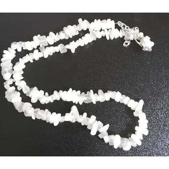 Náhrdelník Adulár - měsíční kámen, sekaný náhrdelník krátký, cca 43 cm