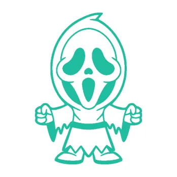 Samolepící dekorace Maska 002 pravá vřískot (25 - tyrkysová) SAMOLEPKA NA AUTO, NÁLEPKA, FÓLIE, POLEP, TUNING, VLASTNÍ TEXT, TISK, AUTOSAMOLEPKY.cz, POLEPY, OBRÁZEK, LOGO, 3D STICKERS