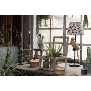 Úložný box Hnědý ratanový úložný box s víkem Pion - Ø 15*7 cm