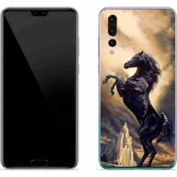 Pouzdro na mobilní telefon Gelový kryt mmCase na mobil Huawei P20 Pro - černý kreslený kůň