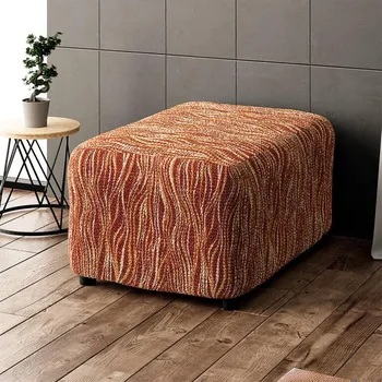 Napínací potah decoDoma napínací potah bielastický UNIVERSO NOVÉ žíhané cihlové taburet (40 x 40 x 40 cm)