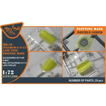 Plastikový model Clear Prop models 1/72 MiG-29 FULCRUM-A 9-12 late double-sided mask