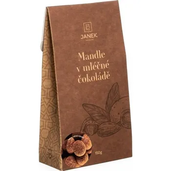 Čokoláda JANEK Mandle v mléčné čokoládě a skořici 150 g