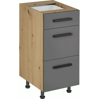 Kuchyňská skříňka Spodní skříňka, dub artisan / šedý mat, s úchytkou, LANGEN D40S3