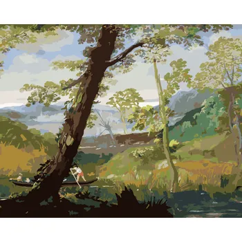 ZUTY Malování podle čísel - ŘÍČNÍ KRAJINA (ANNIBALE CARRACCI) Rozměr: 80x100 cm, Rámování: bez rámu a bez vypnutí plátna