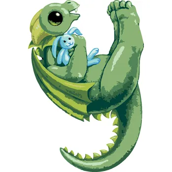 ZUTY Malování podle čísel - DRÁČEK VE TVARU PÍSMENKA Y (SUE ELLEN BROWN) Rozměr: 40x50 cm, Rámování: vypnuté plátno na rám