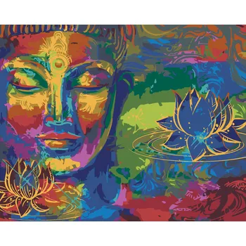 ZUTY Malování podle čísel - DUHOVÝ BUDDHA Rozměr: 40x50 cm, Rámování: bez rámu a bez vypnutí plátna