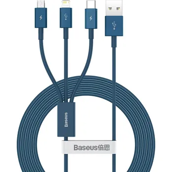 Datový kabel Baseus Superior CAMLTYS-03 USB kabel 3v1 Micro USB / USB-C / Apple Lightning 1,5m / 3,5A