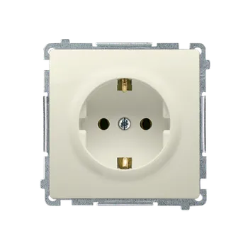 Elektrická zásuvka SIMON Basic BMGSZ1.01/12 Zásuvka jednonásobná typu Schuko (strojek s krytem), 16 A, 250 V~, šroubové