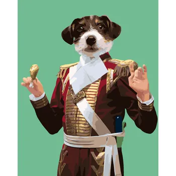 ZUTY Malování podle čísel - KRÁLOVSKÝ PES A KUŘECÍ STEHÝNKO Rozměr: 40x50 cm, Rámování: bez rámu a bez vypnutí plátna