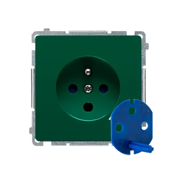 Elektrická zásuvka SIMON Basic BMGD1.01/33 Zásuvka jednonásobná DATA, s uzemněním, s přístupovým klíčem, 16 A, 250 V~,