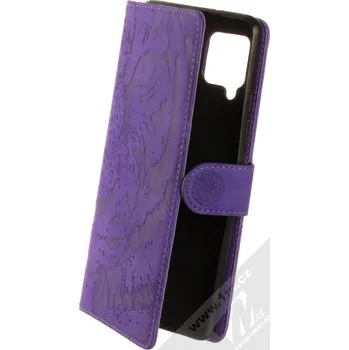 Pouzdro na mobilní telefon 1Mcz Velvety Burrow Tygr 1 Book flipové pouzdro pro Samsung Galaxy A42 5G fialová (violet)