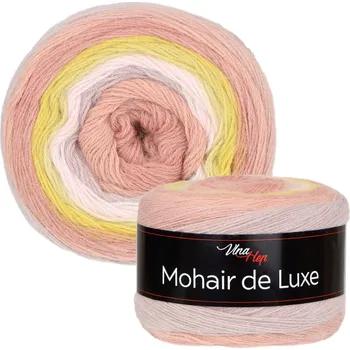 Příze Vlna-hep Příze Mohair de Luxe - vlna, mohér, akryl Mohair de Luxe: 7402 - Pudrová, broskvová, žlutá, světle