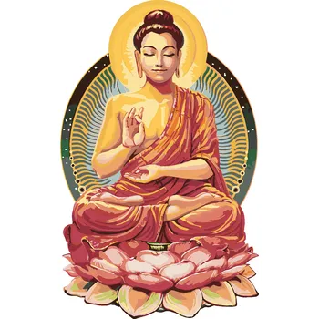 ZUTY Malování podle čísel - MEDITUJÍCÍ BUDDHA II Rozměr: 40x50 cm, Rámování: bez rámu a bez vypnutí plátna