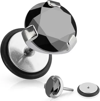 Piercing Šperky4U Falešný piercing - černý kámen - FP01051-K
