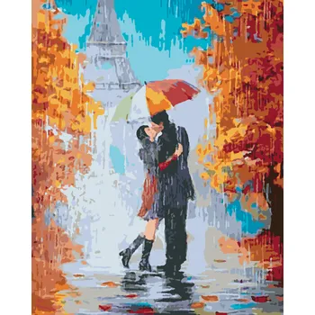 ZUTY Malování podle čísel - PUSA V DEŠTI V PAŘÍŽI Rozměr: 40x50 cm, Rámování: bez rámu a bez vypnutí plátna