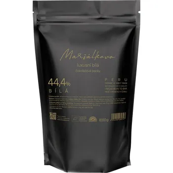 Čokoláda Maršálkovo Pecky Bílé luxusní čokolády 44,4 % Váha: 400 g