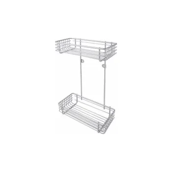 Drátěná police Polička koupelnová 2 patra chrom 24x12,5x36,5cm AWD1312