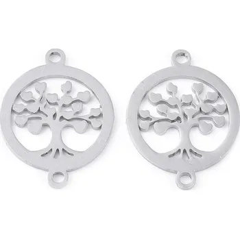 Přívěsek Přívěsek z nerezové oceli se dvěma očky-strom života 19x15x1 mm