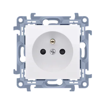 Elektrická zásuvka Zásuvka jednonásobná Simon 10 CGZ1.01/11 šroubové svorky, bílá