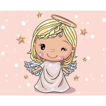 ZUTY Malování podle čísel - ROZTOMILÝ BLONĎATÝ ANDĚL Rozměr: 40x50 cm, Rámování: bez rámu a bez vypnutí plátna