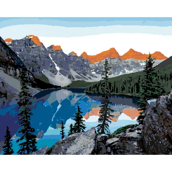 ZUTY Malování podle čísel - KANADSKÉ JEZERO Rozměr: 40x50 cm, Rámování: bez rámu a bez vypnutí plátna