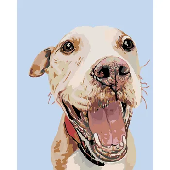 ZUTY Malování podle čísel - ŠŤASTNÝ HAFAN Rozměr: 40x50 cm, Rámování: bez rámu a bez vypnutí plátna