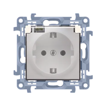 Elektrická zásuvka SIMON 10 CGSZ1B.01/41A Jednozásuvka v krytí IP44 s tesněním , kryt s průhledným víčkem, (strojek s