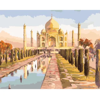 ZUTY Malování podle čísel - TAJ MAHAL A VÝCHOD SLUNCE Rozměr: 40x50 cm, Rámování: vypnuté plátno na rám