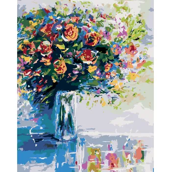 ZUTY Malování podle čísel - KYTICE ČERSTVÝCH KVĚTIN Rozměr: 40x50 cm, Rámování: bez rámu a bez vypnutí plátna