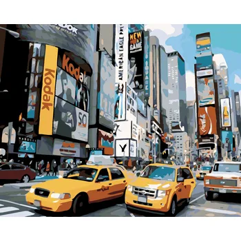ZUTY Malování podle čísel - ULICE V NEW YORKU Rozměr: 40x50 cm, Rámování: bez rámu a bez vypnutí plátna