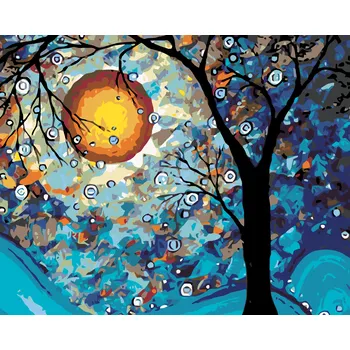 ZUTY Malování podle čísel - MĚSÍC Rozměr: 40x50 cm, Rámování: bez rámu a bez vypnutí plátna