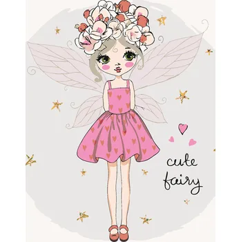 ZUTY Malování podle čísel - DÍVKA VÍLA Rozměr: 40x50 cm, Rámování: bez rámu a bez vypnutí plátna