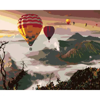 ZUTY Malování podle čísel - HORKOVZDUŠNÉ BALÓNY NAD SOPKOU MOUNT BROMO Rozměr: 40x50 cm, Rámování: bez rámu a bez vypnutí plátna