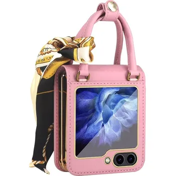 Pouzdro na mobilní telefon GKK 63750 GKK HANDBAG Ochranný obal Samsung Galaxy Z Flip 5 5G růžový