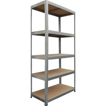 Dílenský regál PROtechnik Policový regál garážový pevný 180x90x40cm (Bezšroubový regál do garáže kovový 180x90x40cm nosnost 875kg)