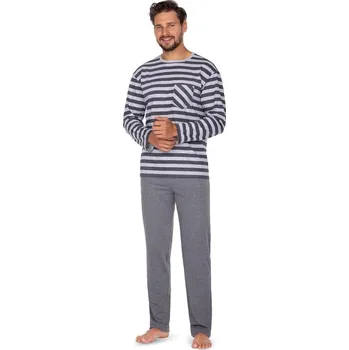 Pánské pyžamo Regina pyžamo pánské 447 - šedá, M (Pánské bavlněné pyžamo Regina)