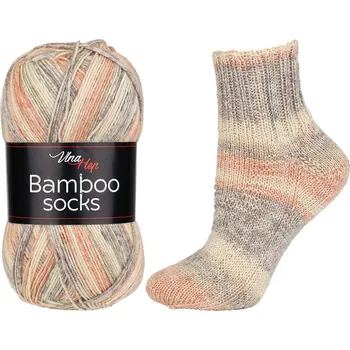 Vlna-hep Bamboo socks 7905 hnědo-meruňková
