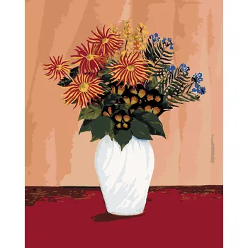 ZUTY Malování podle čísel - KYTICE KVĚTIN (HENRI ROUSSEAU) Rozměr: 40x50 cm, Rámování: bez rámu a bez vypnutí plátna