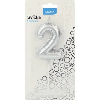 Balónek Svíčka č. 2 balónek STŘÍBRNÝ LUMA