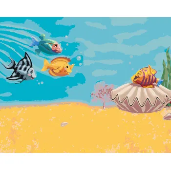 Hračka ZUTY Malování podle čísel - RYBIČKY VOLAJÍCÍ NA KAMARÁDA (SUE ELLEN BROWN) Rozměr: 40x50 cm, Rámování: bez rámu a bez vypnutí plátna