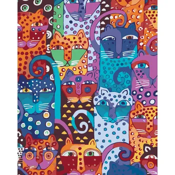 ZUTY Malování podle čísel - DIVOKÉ KOČKY Rozměr: 40x50 cm, Rámování: vypnuté plátno na rám