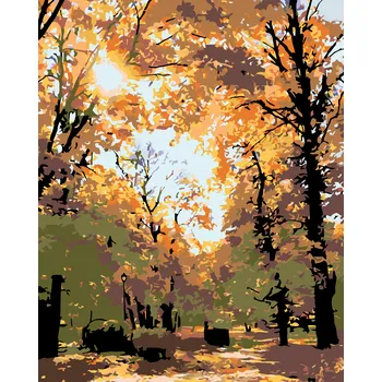 ZUTY Malování podle čísel - PODZIMNÍ STROMY Rozměr: 40x50 cm, Rámování: bez rámu a bez vypnutí plátna